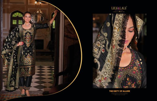 Lily And Lali Banarasi Jacquard Silk Kurti With Bottom Dupatta Wholesale Shop In Surat